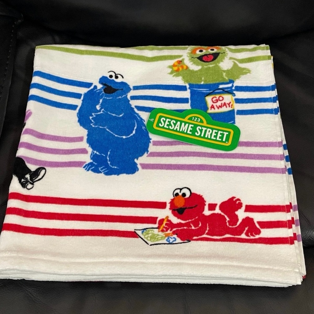 Sesame Street Kid's Striped Beach Towel - Sesame Street Beach Towel